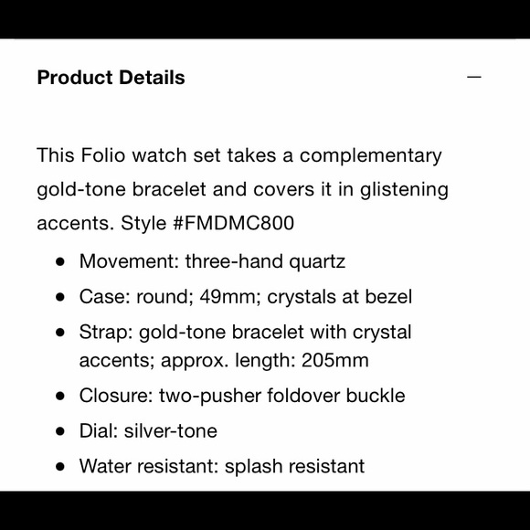 Folio Men’s Crystal Gold-Tone Watch & Bracelet Gift set - Picture 3 of 3